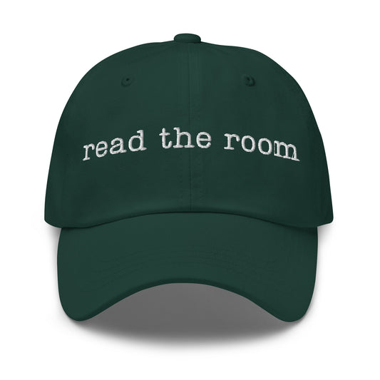 Green cap with 'read the room' text – Boozie Adams