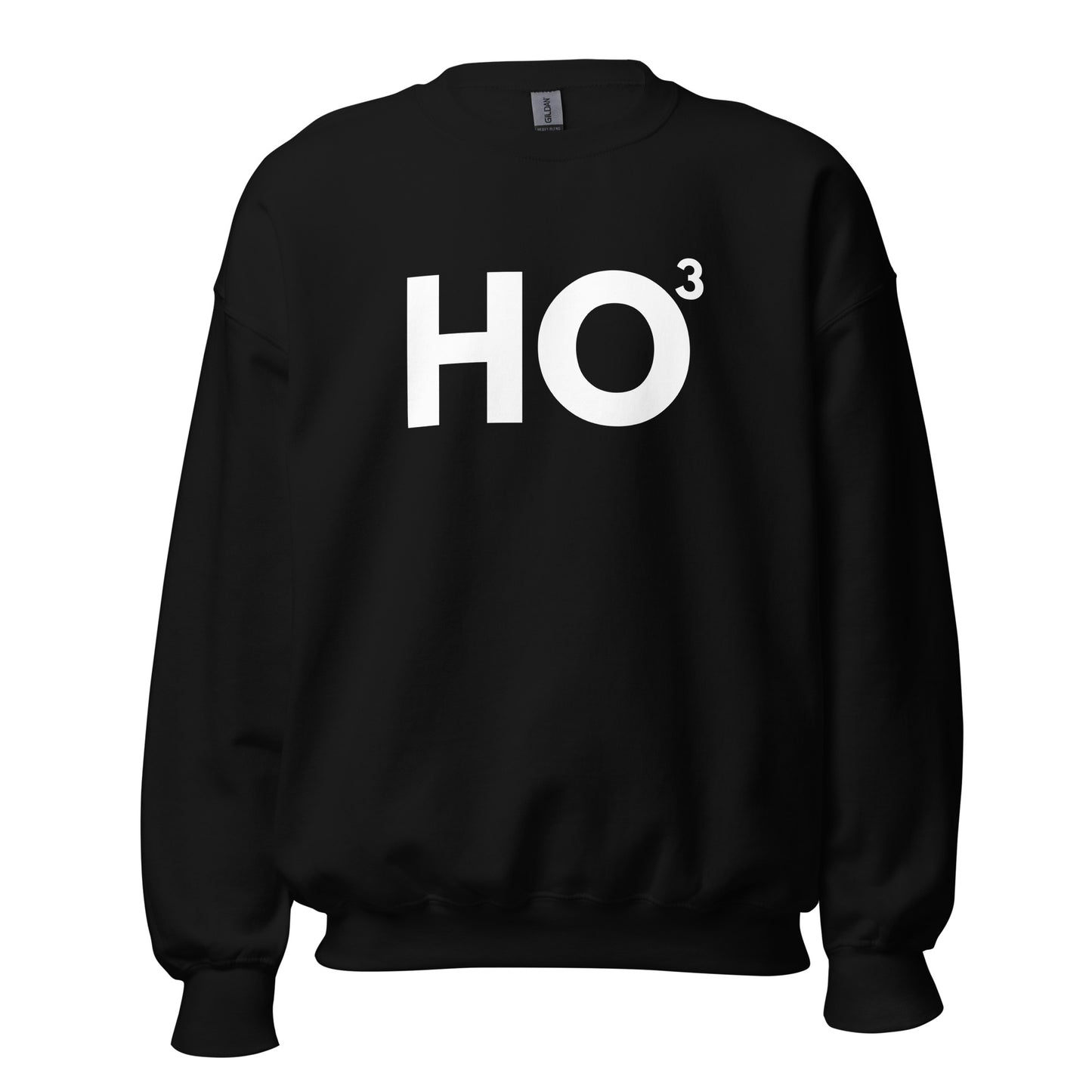 Black sweatshirt with 'HO^3' printed in white – Boozie Adams