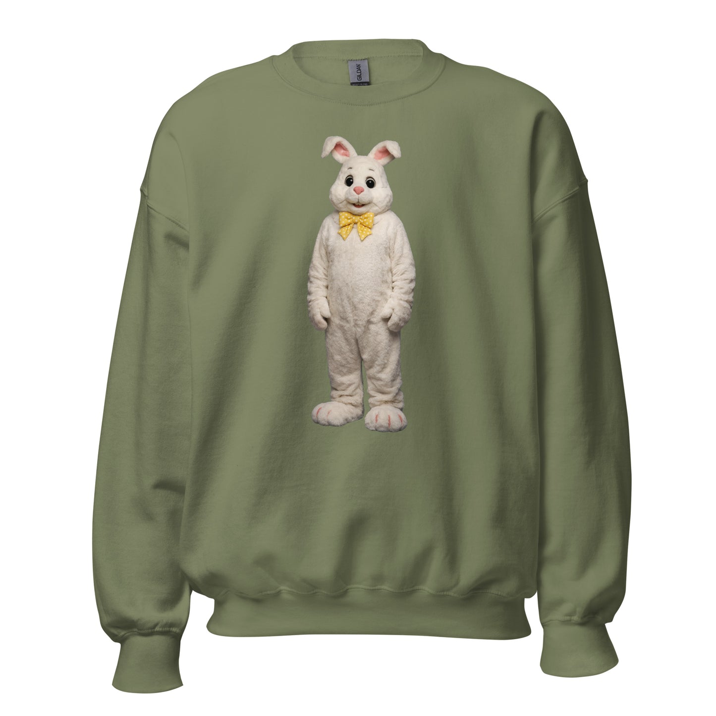 Green unisex sweatshirt with a mall bunny standing – Boozie Adams