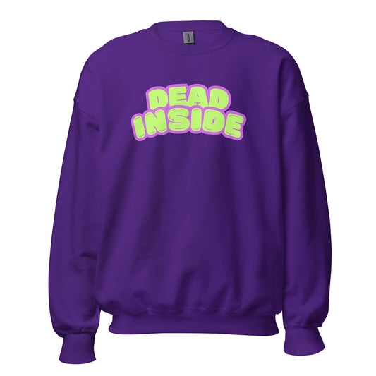 Purple sweatshirt with purple and green text 'Dead Inside' – Boozie Adams