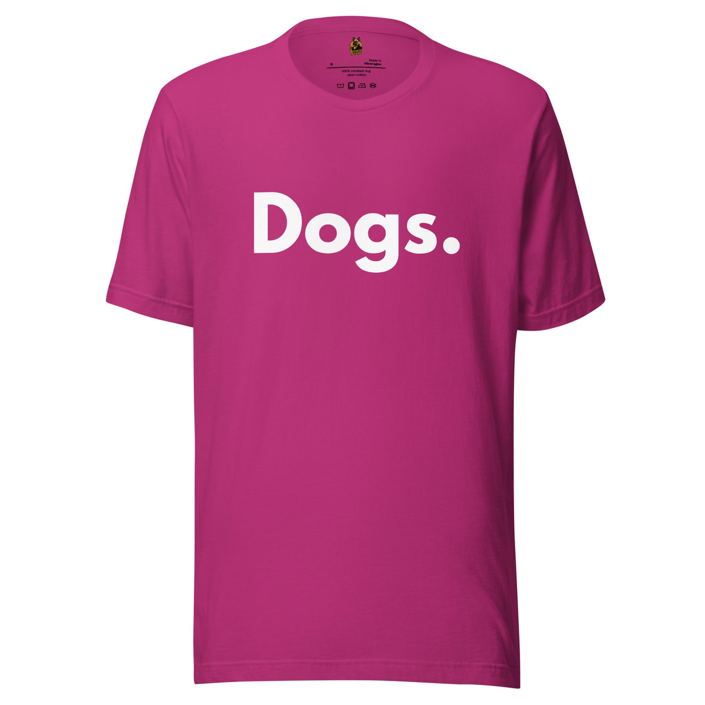 Berry unisex t-shirt with 'Dogs.' text on a white – Boozie Adams