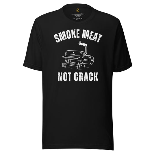 Black unisex t-shirt with 'Smoke Meat Not Crack' graphic and text – Boozie Adams