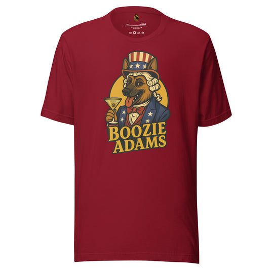 Cardinal unisex t-shirt with patriotic 'Boozie Adams' graphic design logo – Boozie Adams