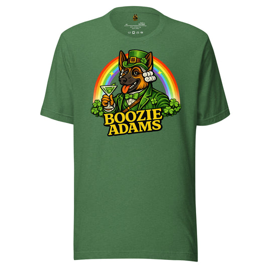 Heather Green unisex t-shirt with 'Boozie Adams' logo – Boozie Adams