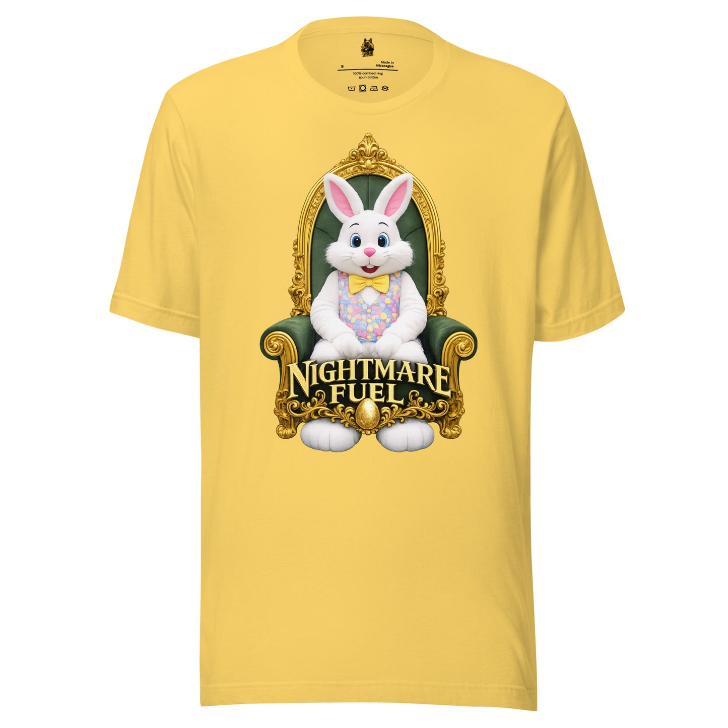 Yellow unisex t-shirt with a mall bunny and 'Nightmare Fuel' text – Boozie Adams