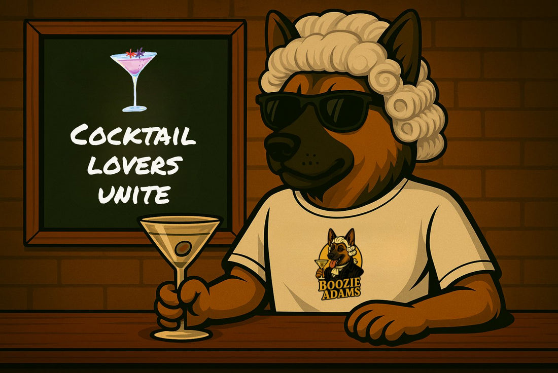 Funny drinking shirts and cocktail graphic tees from Boozie Adams