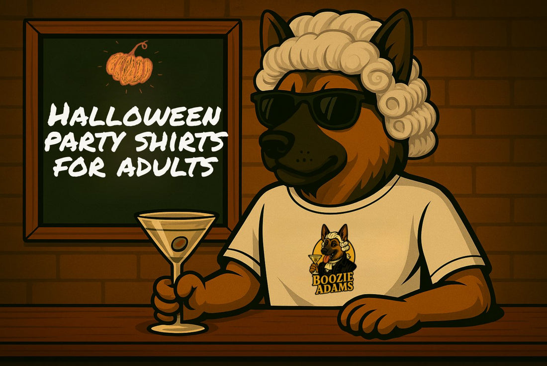Funny Halloween party shirts for adults from Boozie Adams