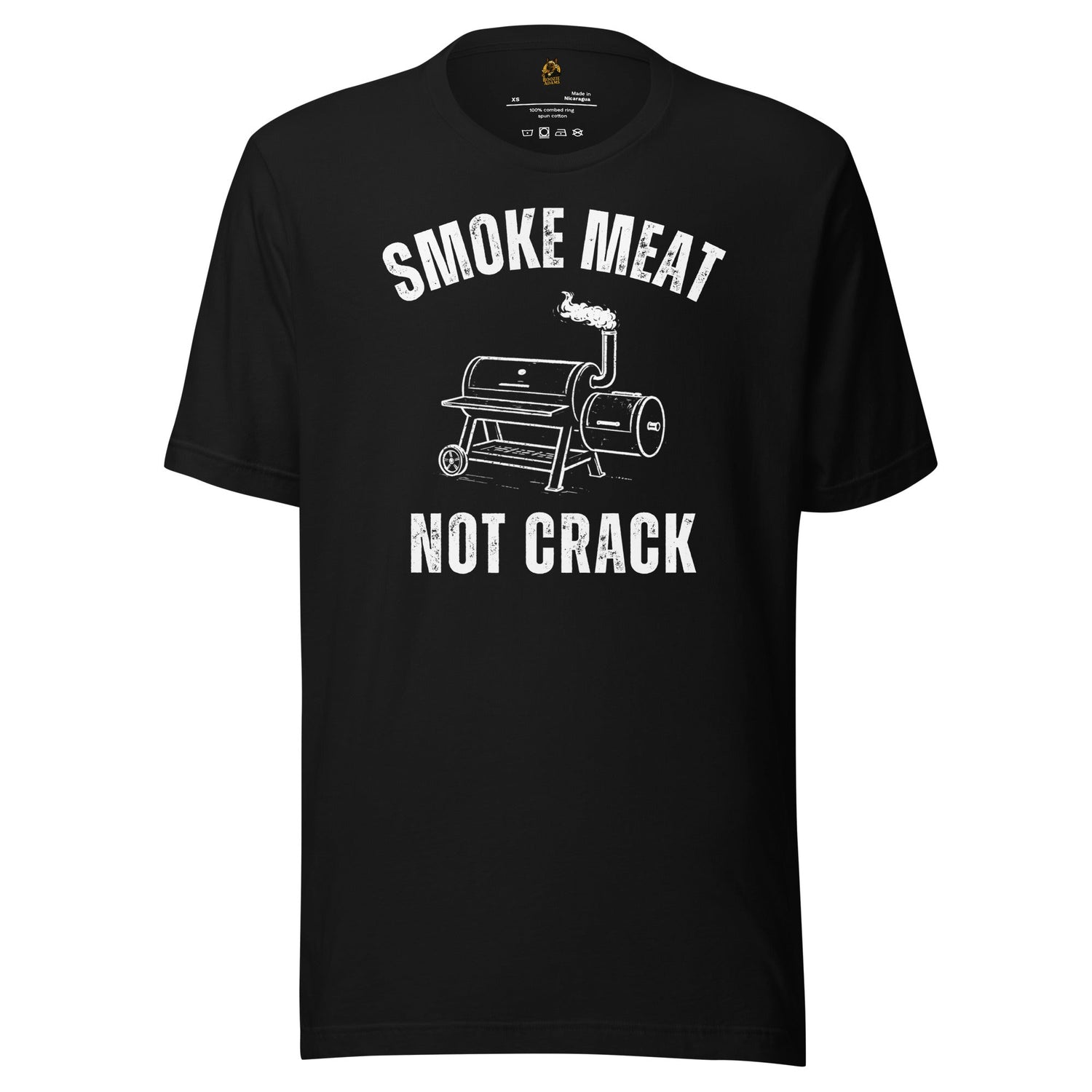 Black unisex t-shirt with smoke meat not crack graphic – Boozie Adams