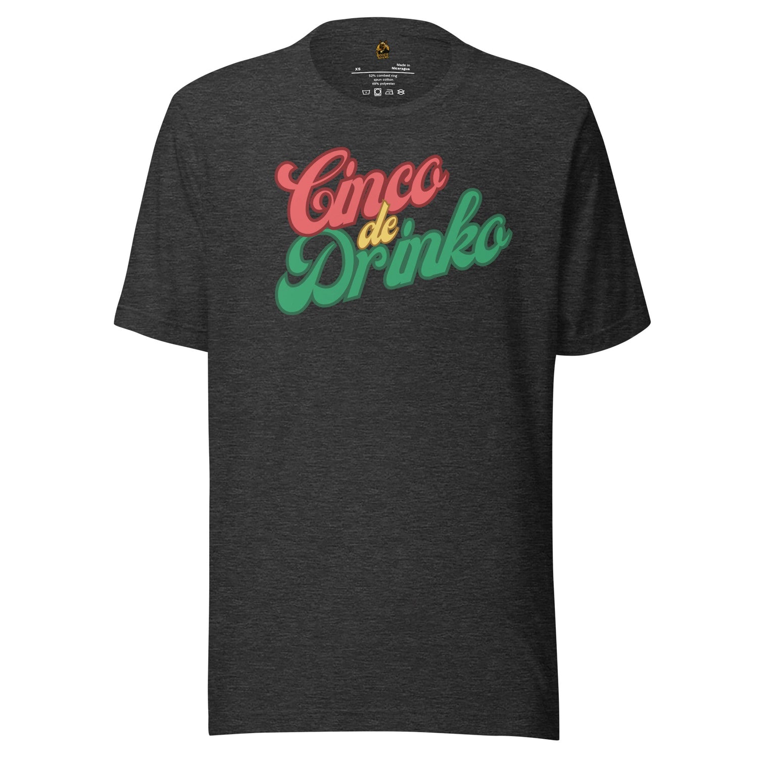Black unisex t-shirt with 'Cinco de Drinko' text – Boozie Adams