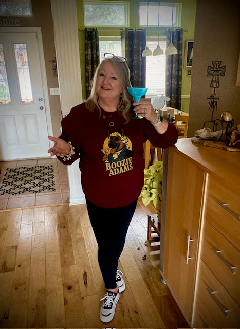 Customer wearing Boozie Adams Signature Logo Sweatshirt