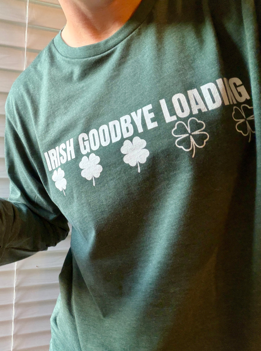 Customer wearing Boozie Adams Irish Goodbye Loading Long Sleeve Tee