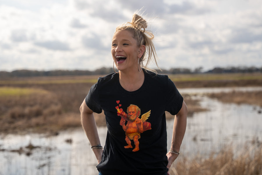 Customer wearing Boozie Adams Cupid Tee