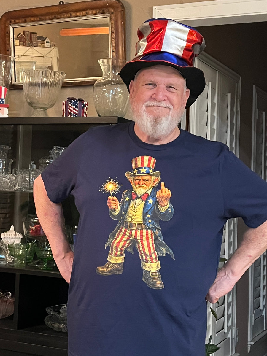Customer wearing Boozie Adams Uncle Sam Tee