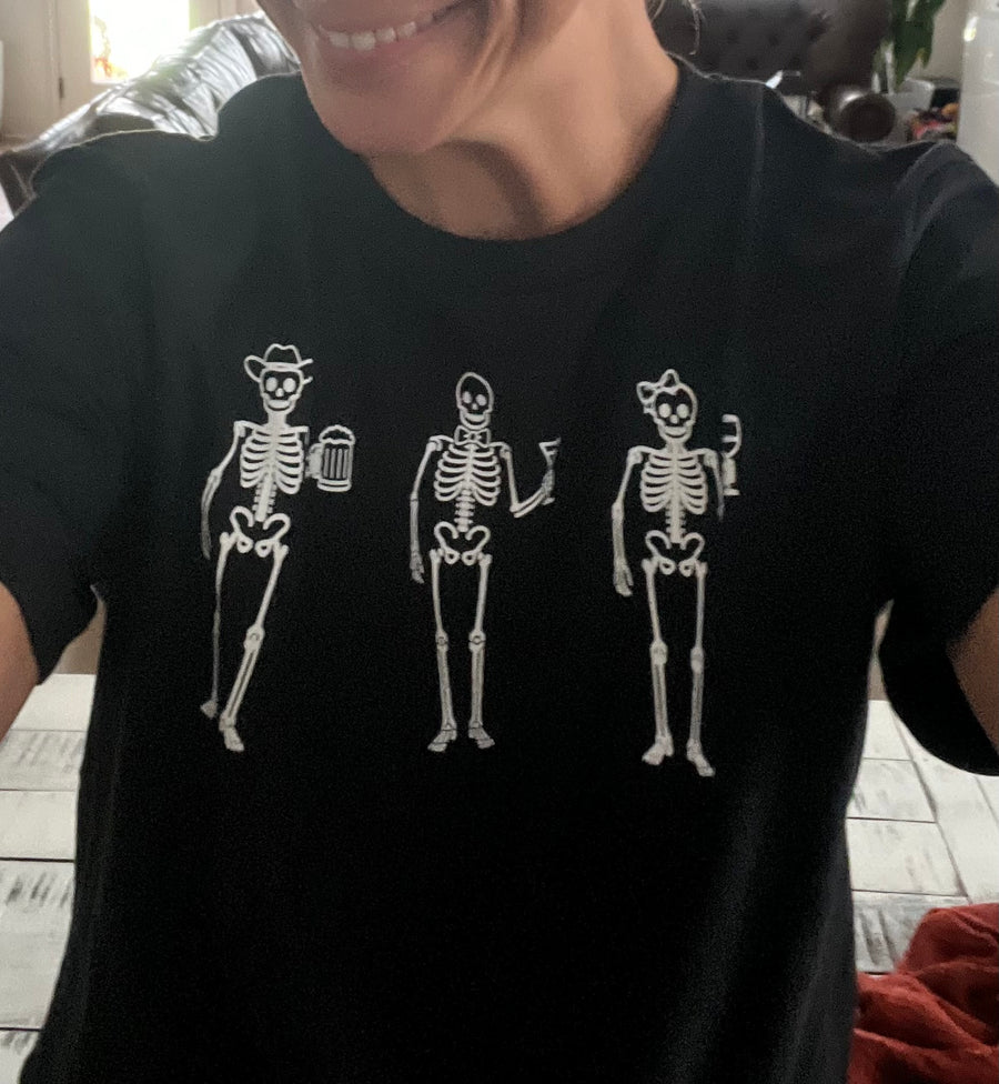 Boozie in the Wild customer wearing Happy Hour Crew tee - Boozie Adams