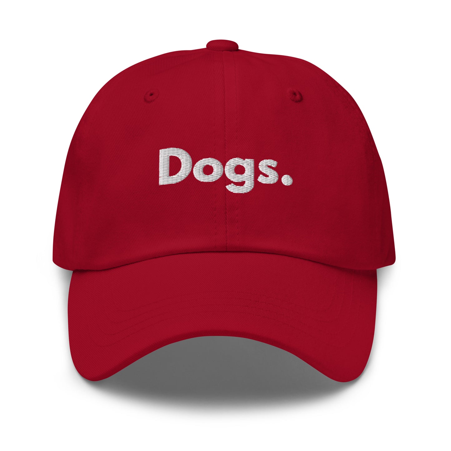 Red cap with 'Dogs.' text – Boozie Adams