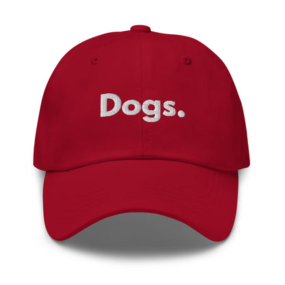Red cap with 'Dogs.' text – Boozie Adams
