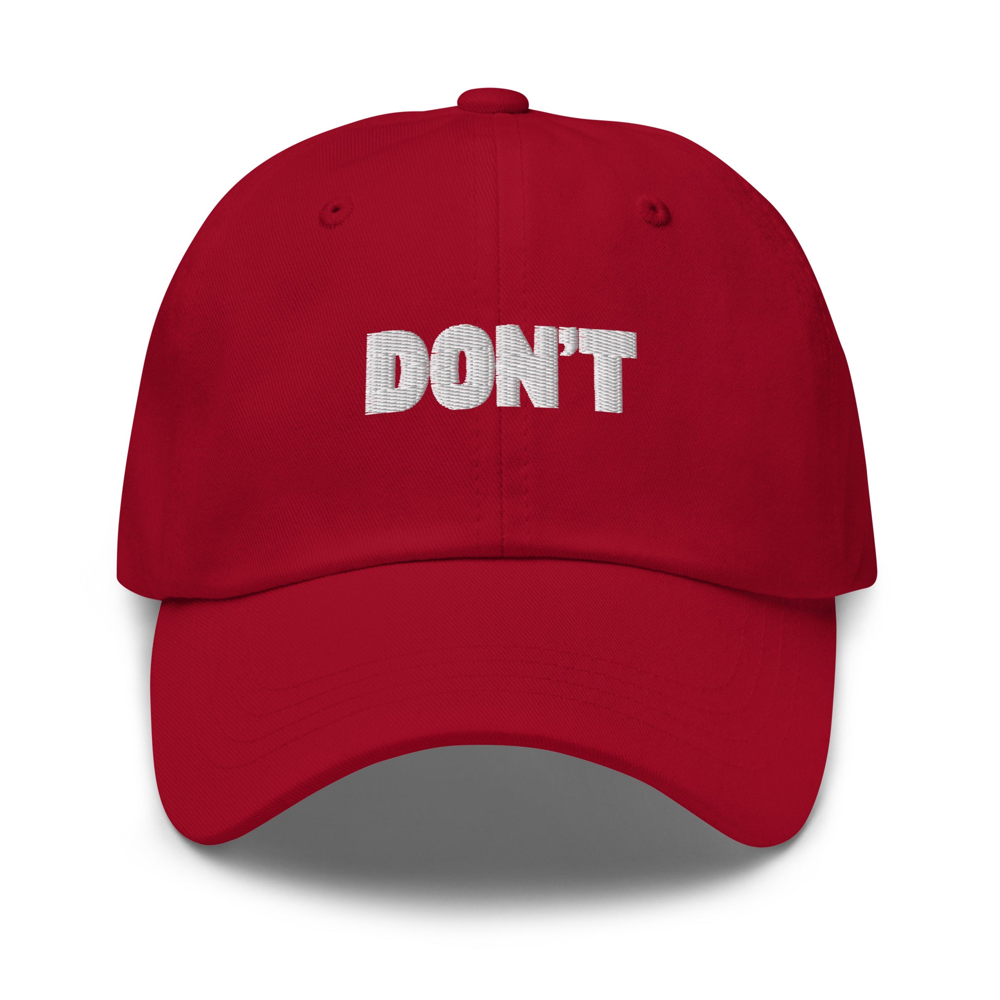 Red cap with 'DON'T' text – Boozie Adams