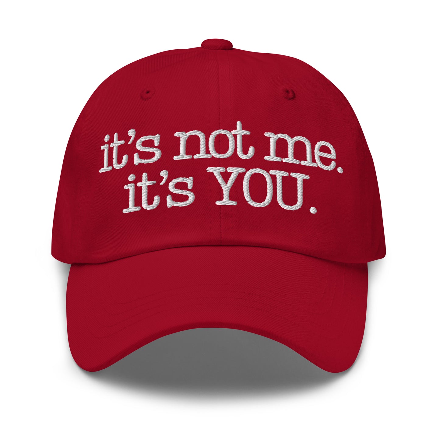 Red cap with 'it's not me. it's YOU.' text – Boozie Adams