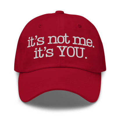 Red cap with 'it's not me. it's YOU.' text – Boozie Adams