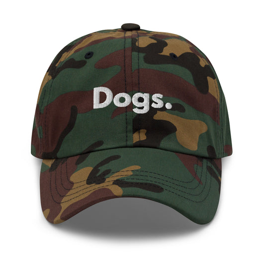 Camo cap with 'Dogs.' text – Boozie Adams