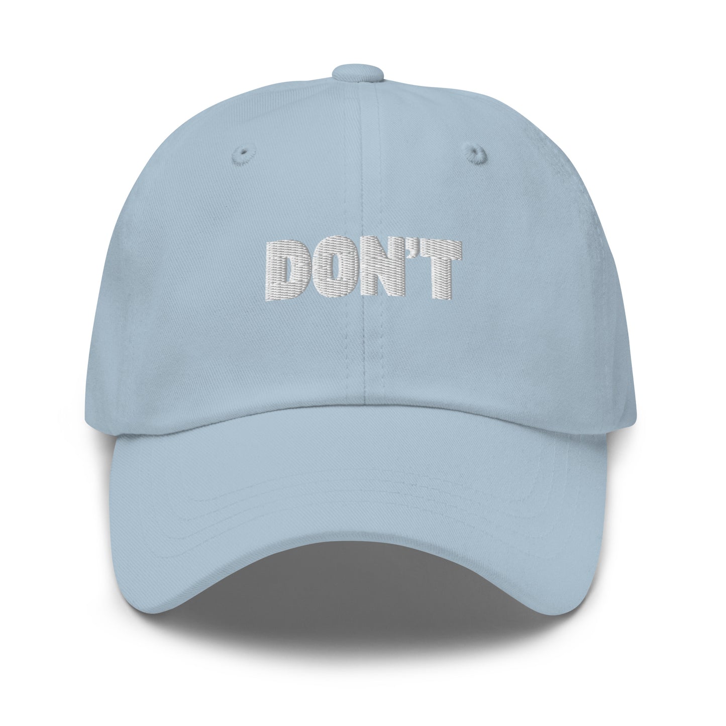Light blue cap with 'DON'T' text – Boozie Adams