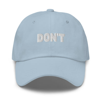 Light blue cap with 'DON'T' text – Boozie Adams