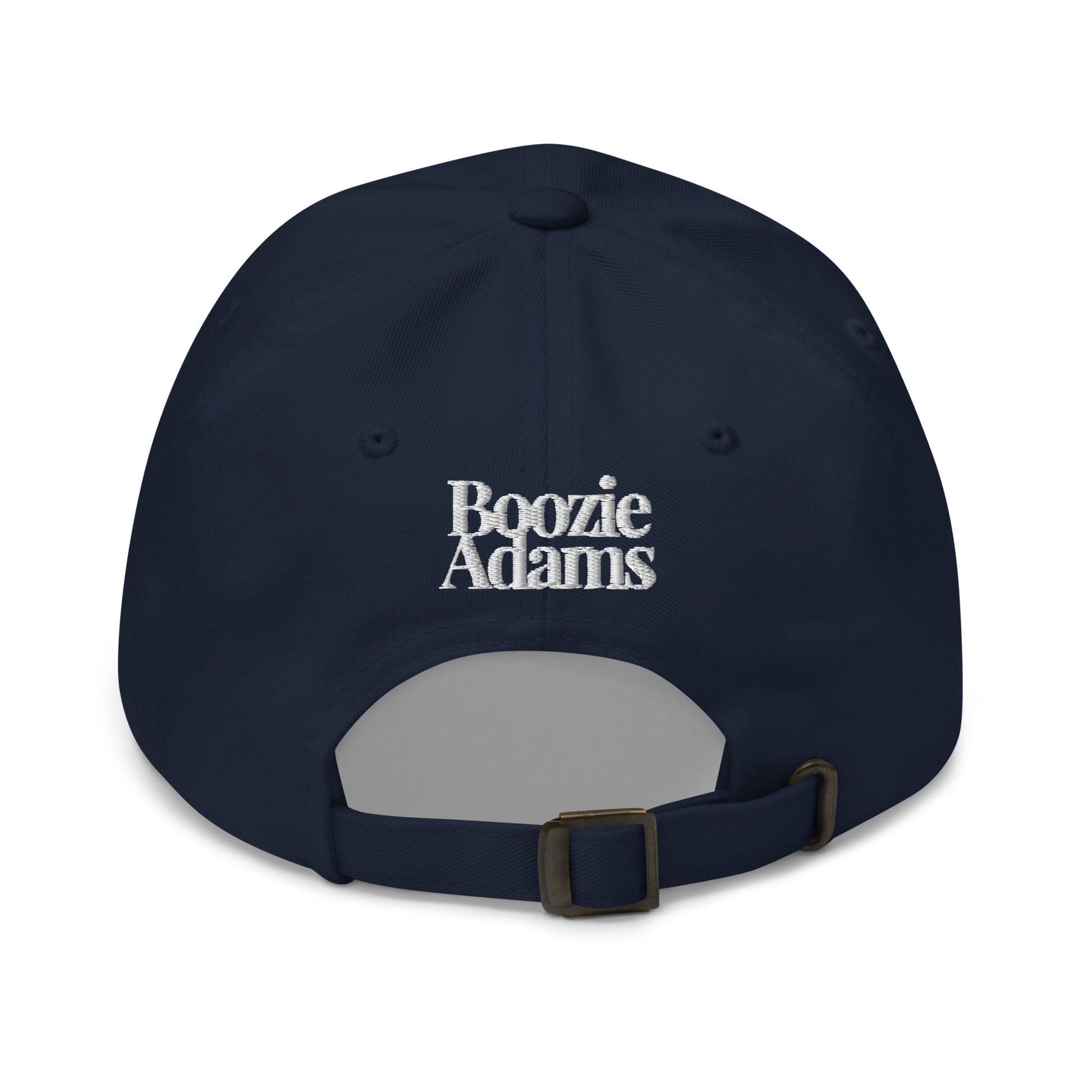 Back of blue cap with 'Boozie Adams' text – Boozie Adams