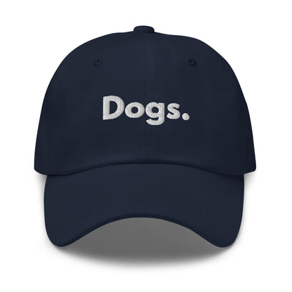 Navy cap with 'Dogs.' text – Boozie Adams