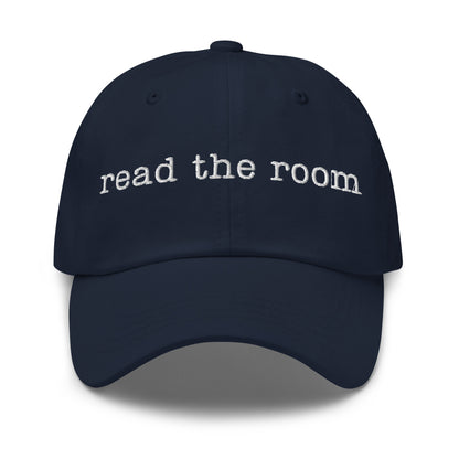 Navy cap with 'read the room' text – Boozie Adams