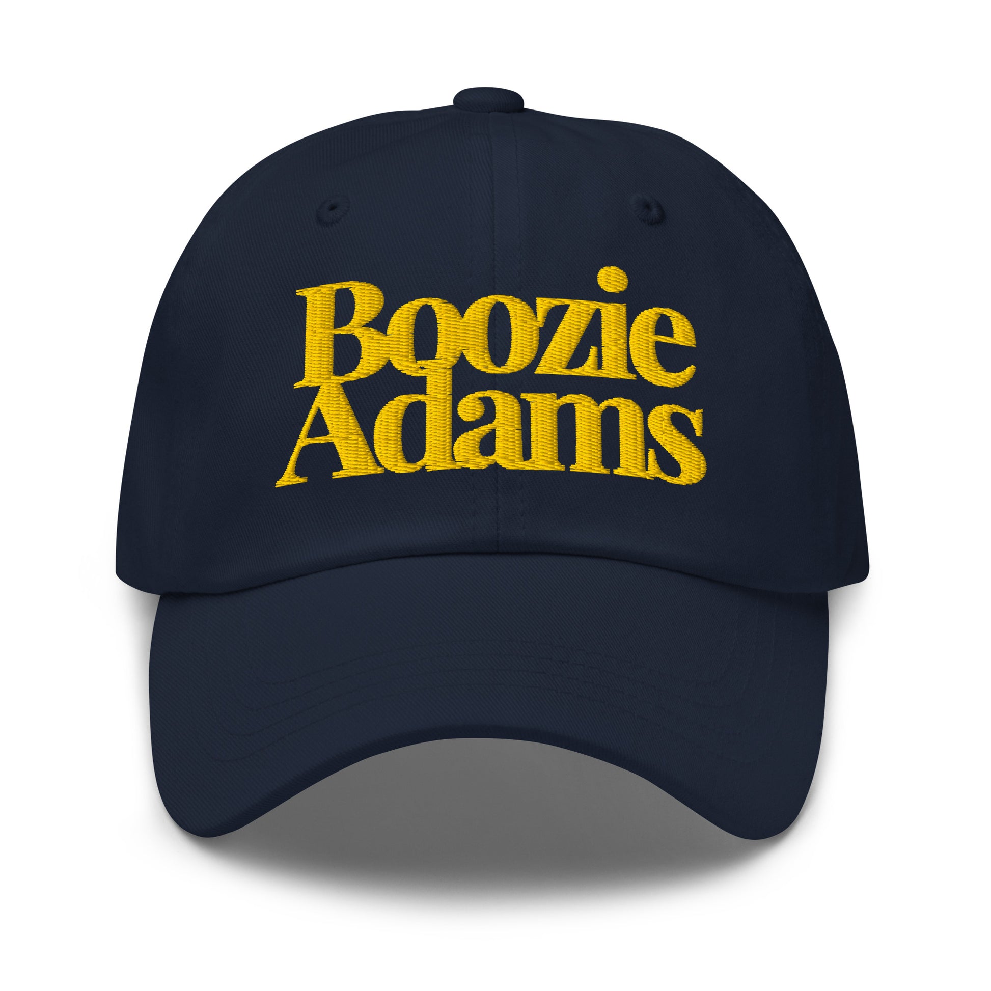 Navy cap with yellow text 'Boozie Adams' – Boozie Adams