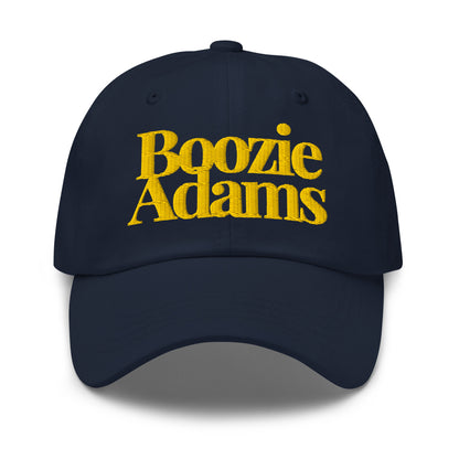Navy cap with yellow text 'Boozie Adams' – Boozie Adams