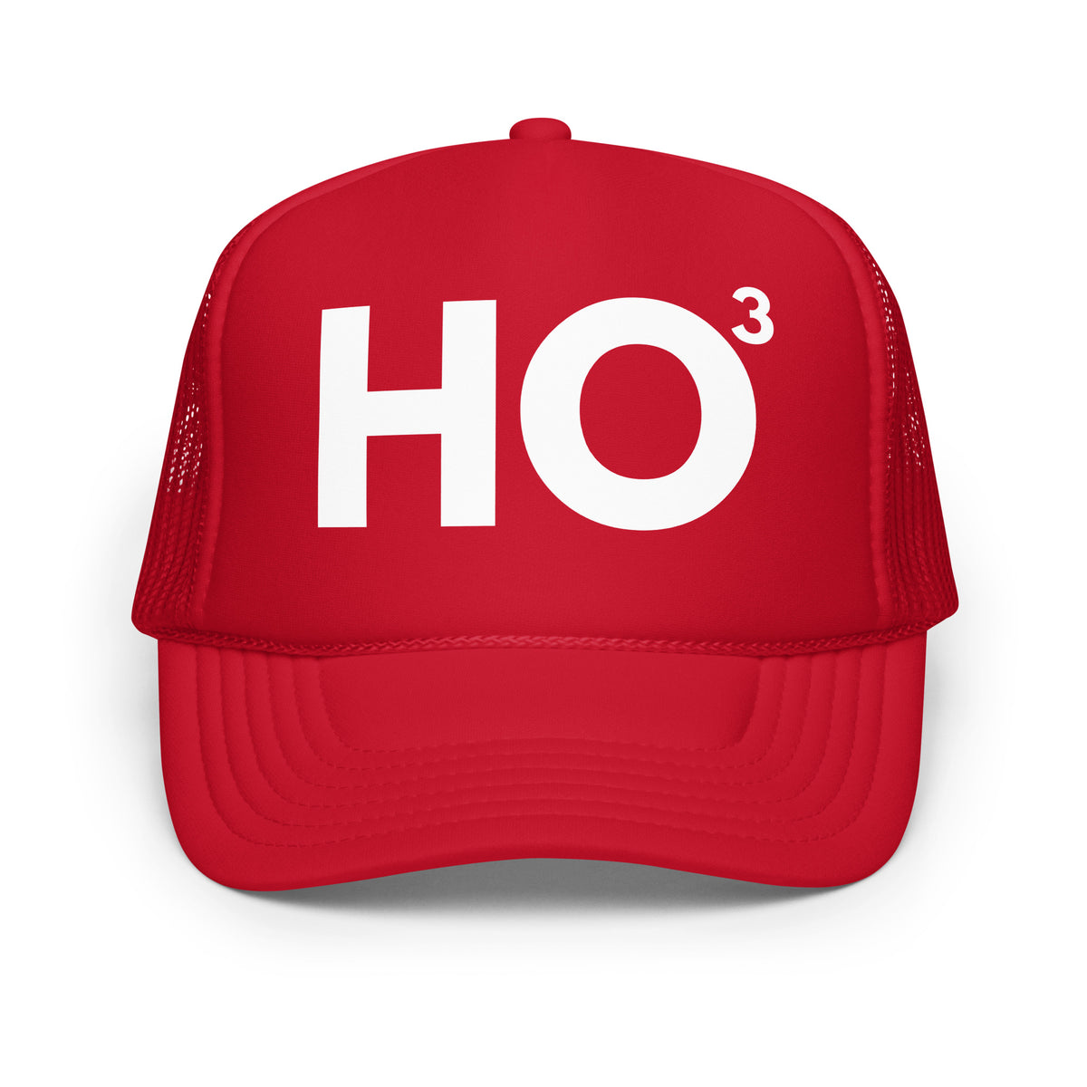 Red unisex foam trucker hat with Ho³ text – Boozie Adams
