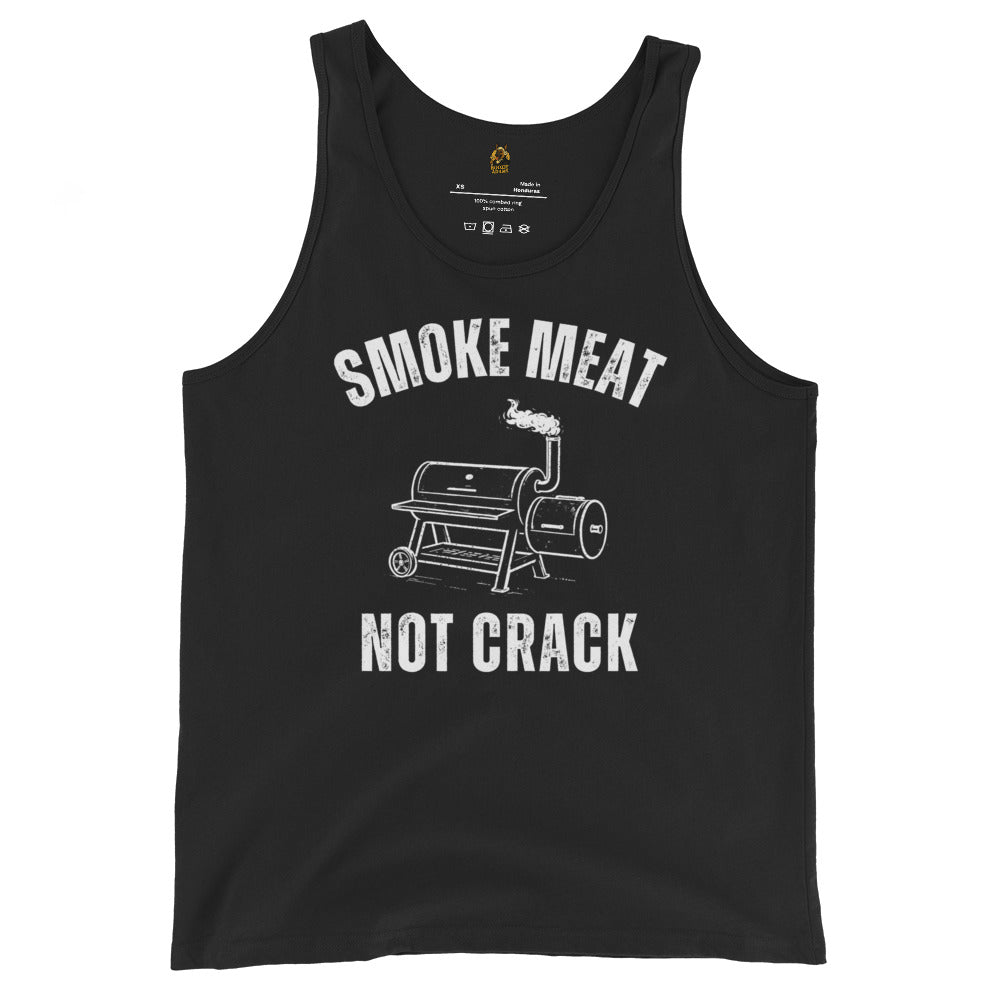 Black unisex tank top with 'Smoke Meat Not Crack' graphic – Boozie Adams