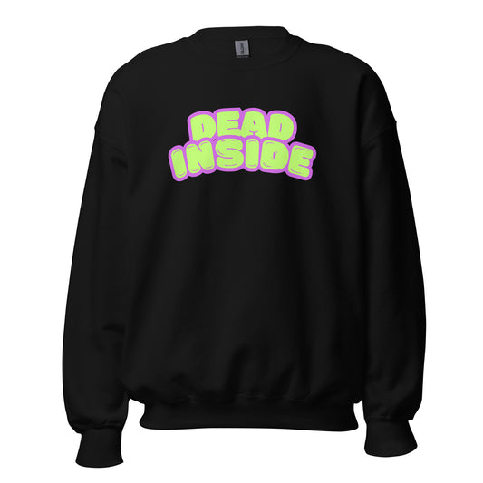 Black sweatshirt with purple and green text 'Dead Inside' – Boozie Adams