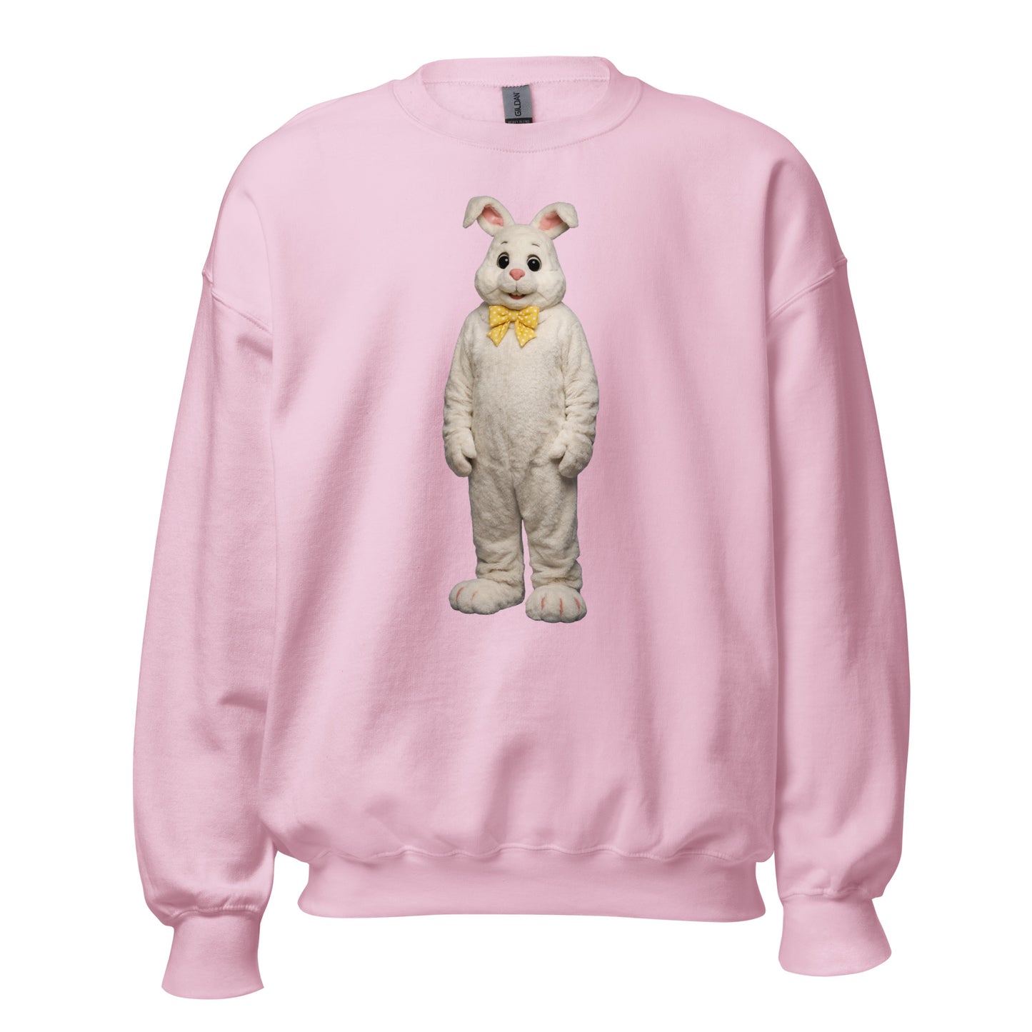 Light pink unisex sweatshirt with a mall bunny standing – Boozie Adams