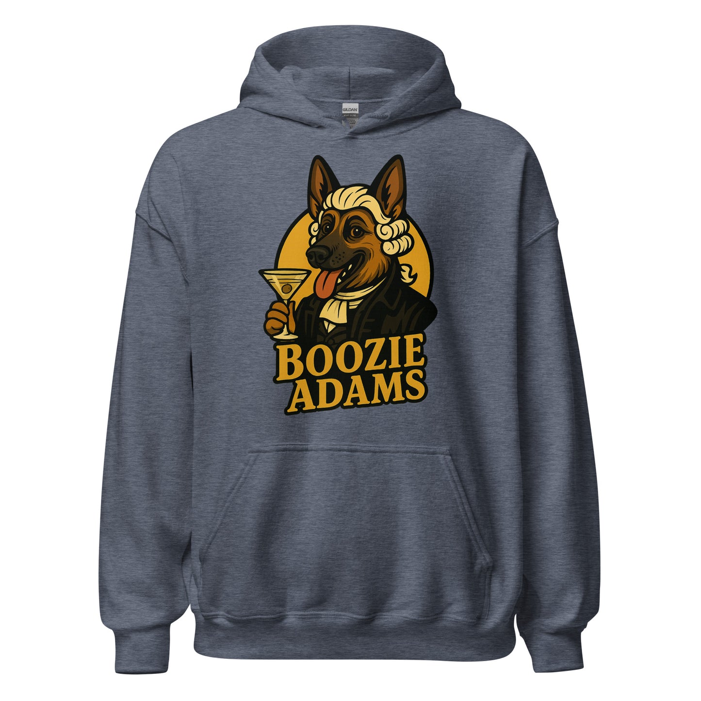 Heather unisex hoodie with Boozie Adams Logo - Boozie Adams