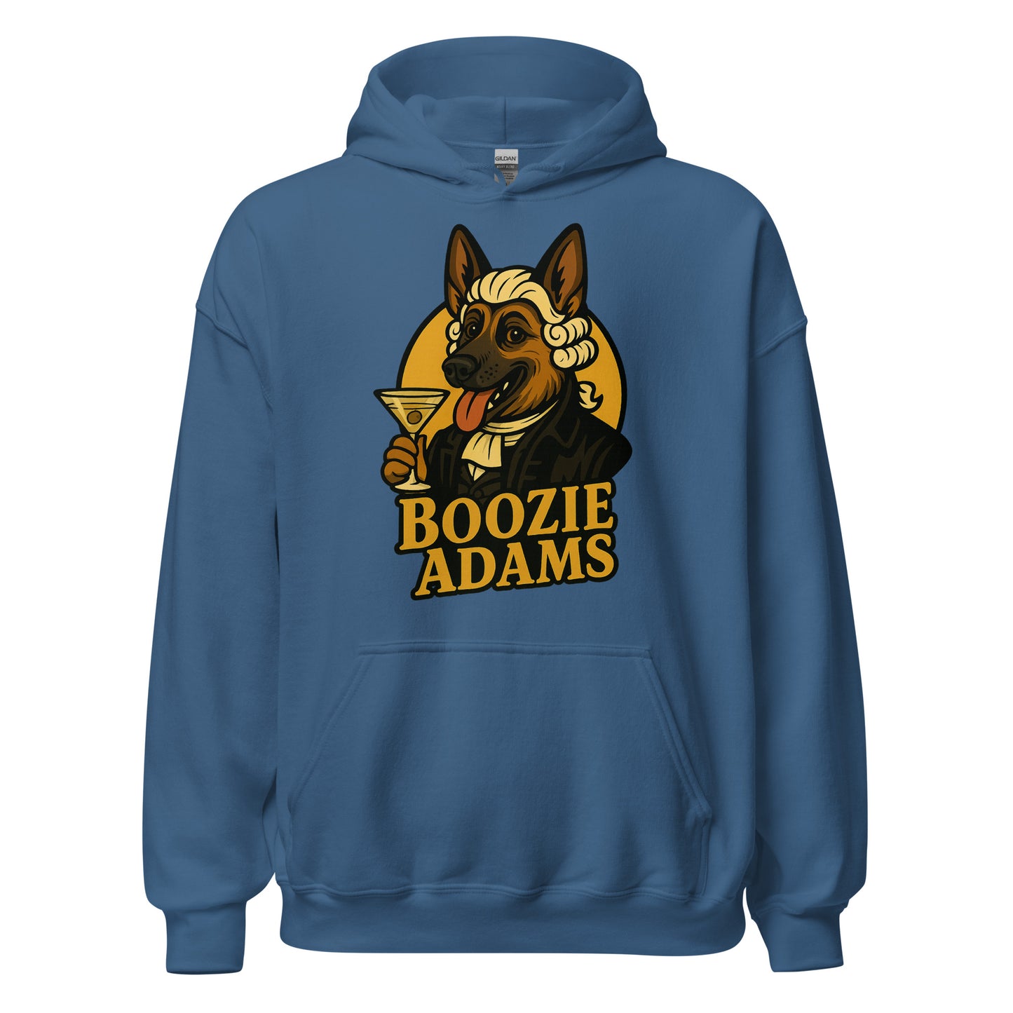 Indigo unisex hoodie with Boozie Adams Logo - Boozie Adams