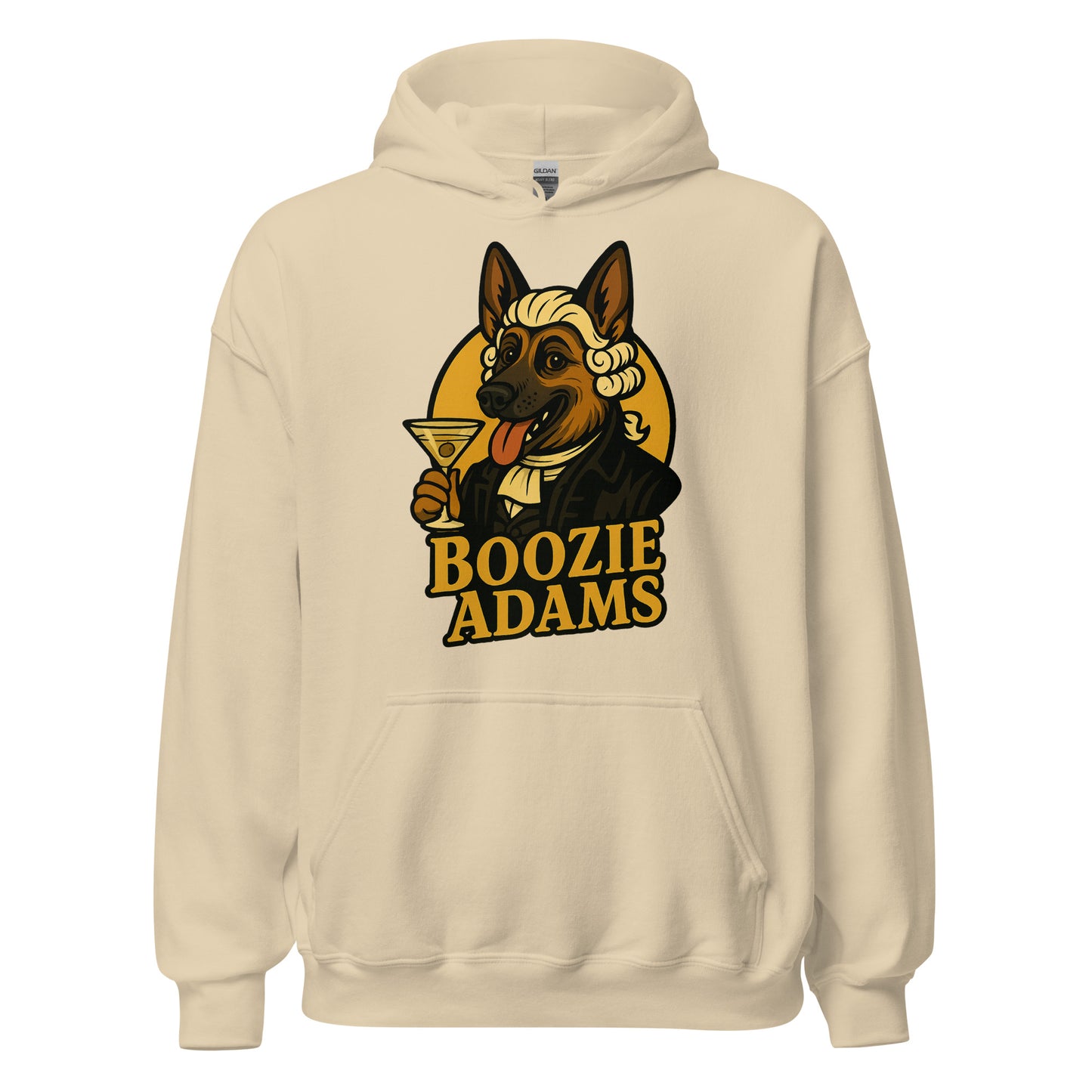 Sand unisex hoodie with Boozie Adams Logo - Boozie Adams