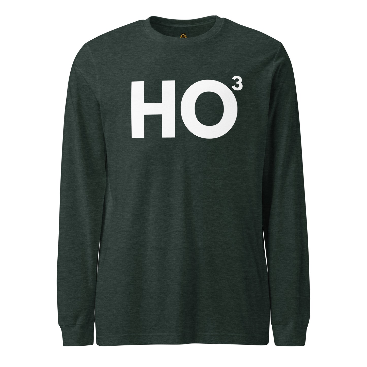 Heather forest green long sleeve unisex t-shirt with 'Ho³' printed in white – Boozie Adams