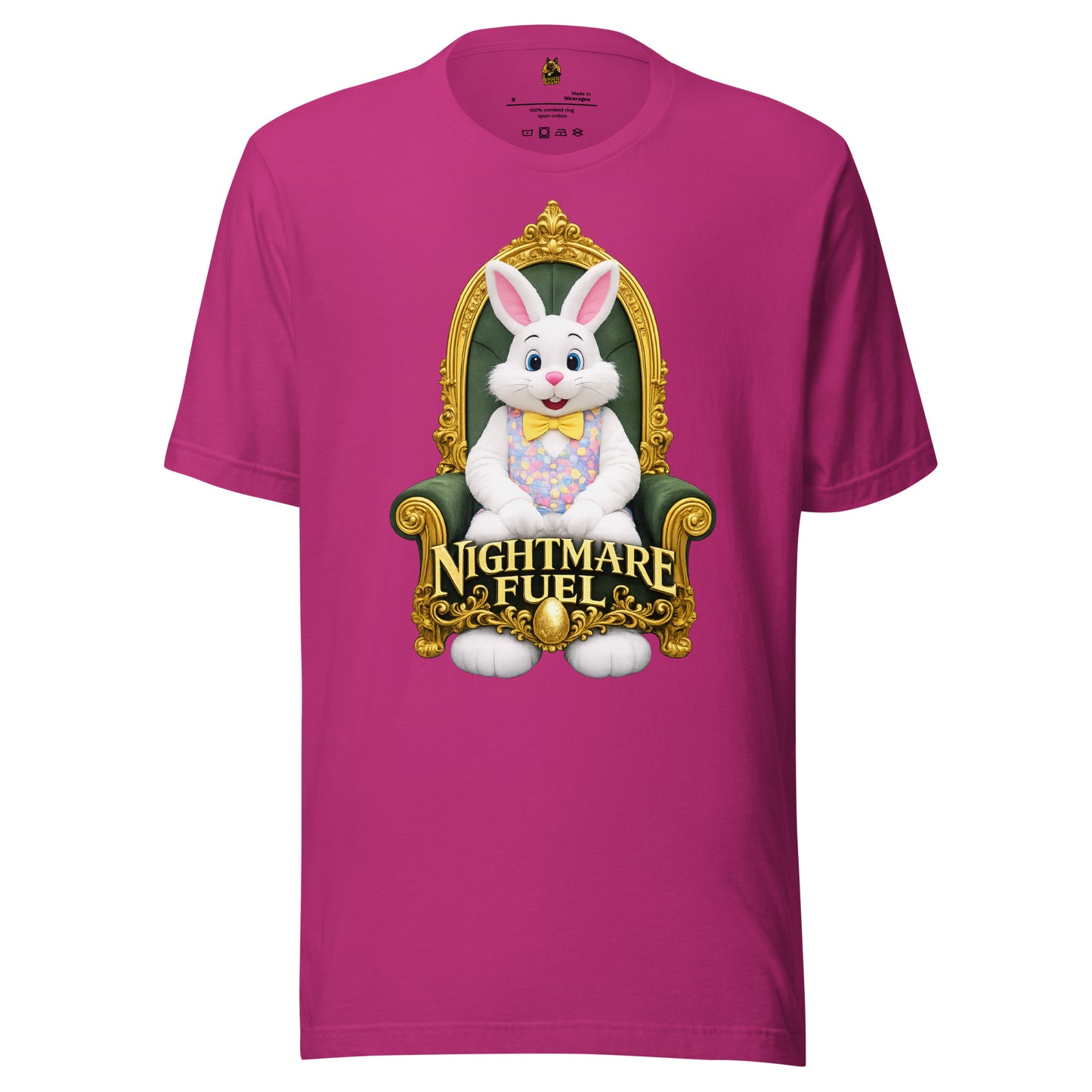 Berry unisex t-shirt with a mall bunny and 'Nightmare Fuel' text – Boozie Adams