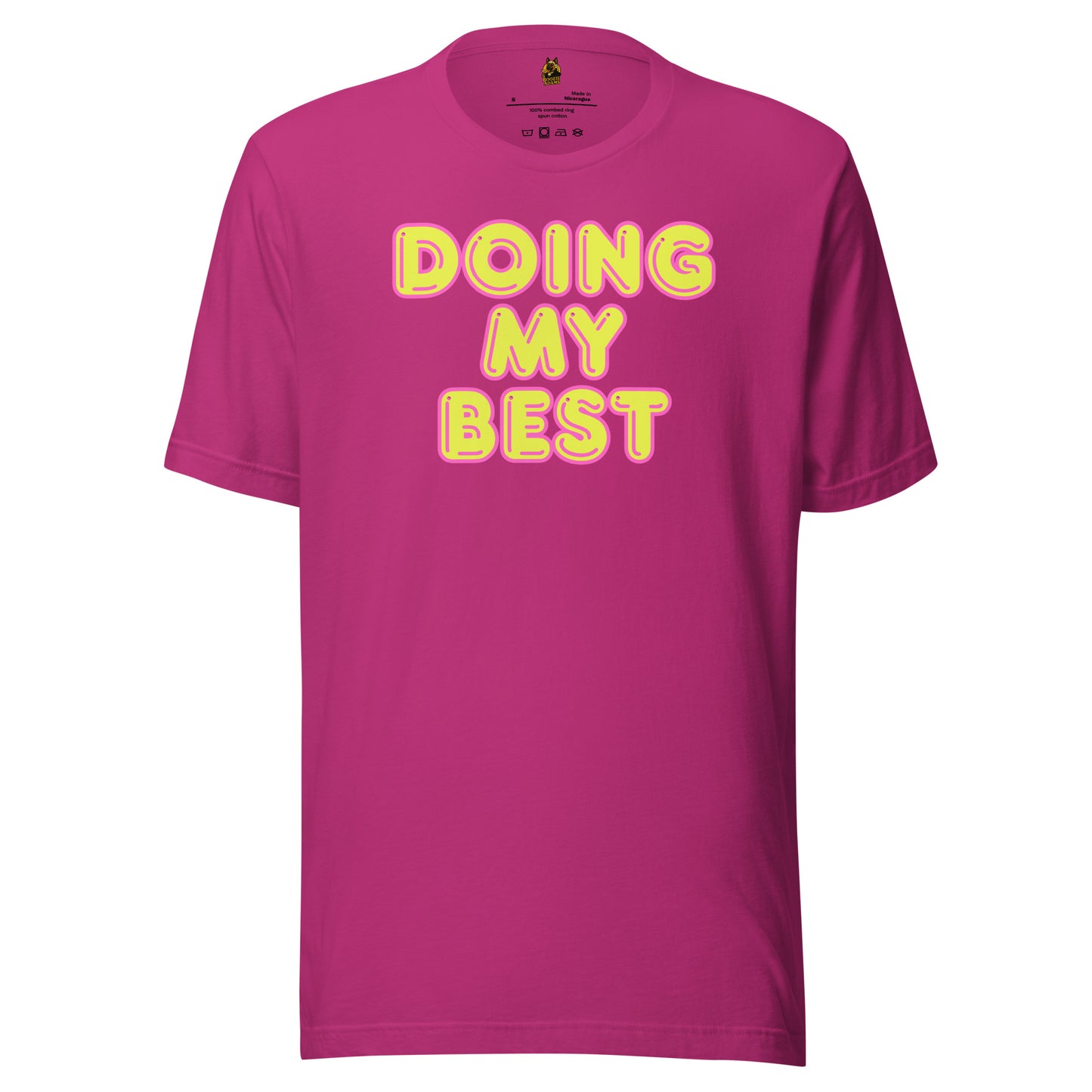Berry unisex t-shirt with 'DOING MY BEST' text in bright colors – Boozie Adams