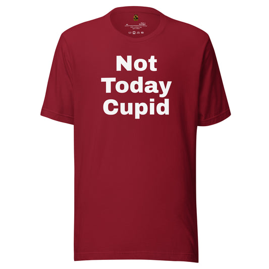 Crimson unisex -shirt with 'Not Today Cupid' text – Boozie Adams