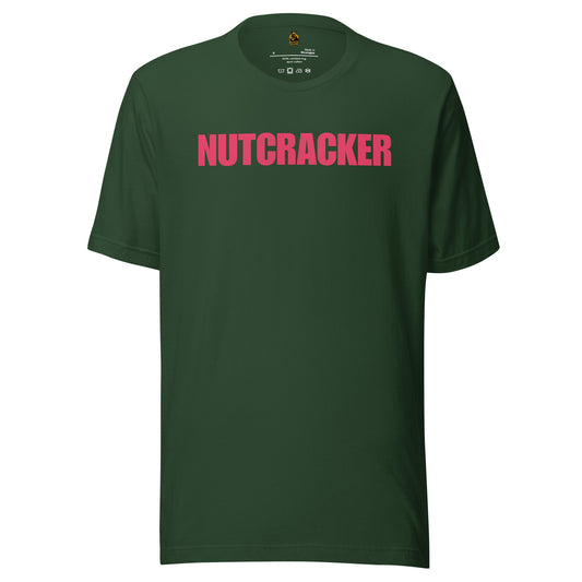 Green unisex t-shirt with 'NUTCRACKER' in red text – Boozie Adams