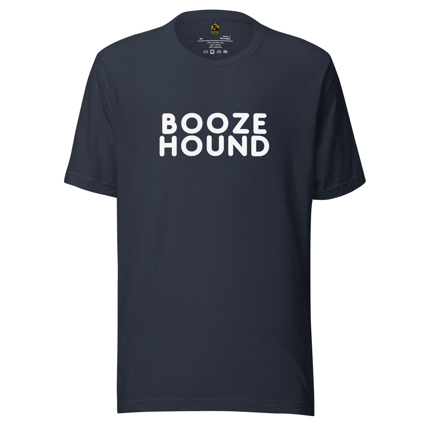 Black unisex t-shirt with 'BOOZE HOUND' text – Boozie Adams