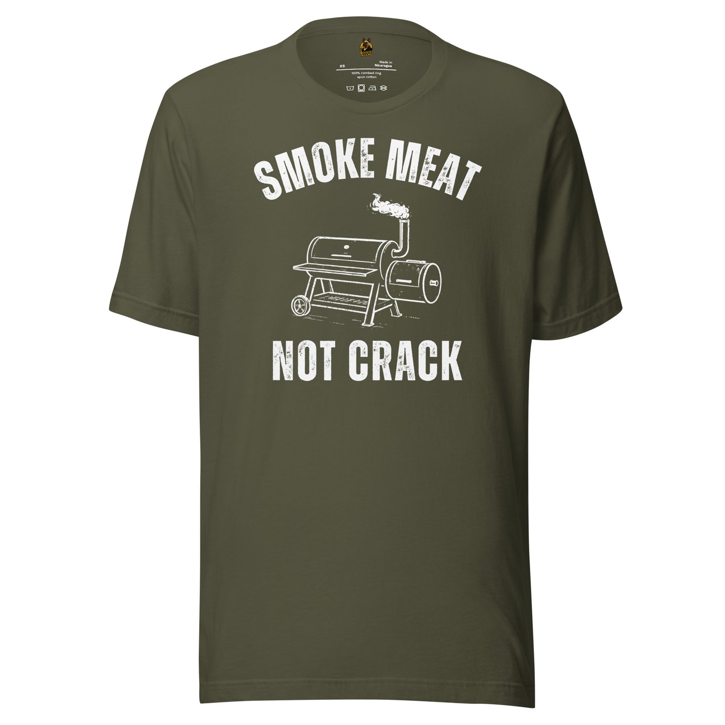 Green unisex  t-shirt with 'Smoke Meat Not Crack' graphic and text – Boozie Adams