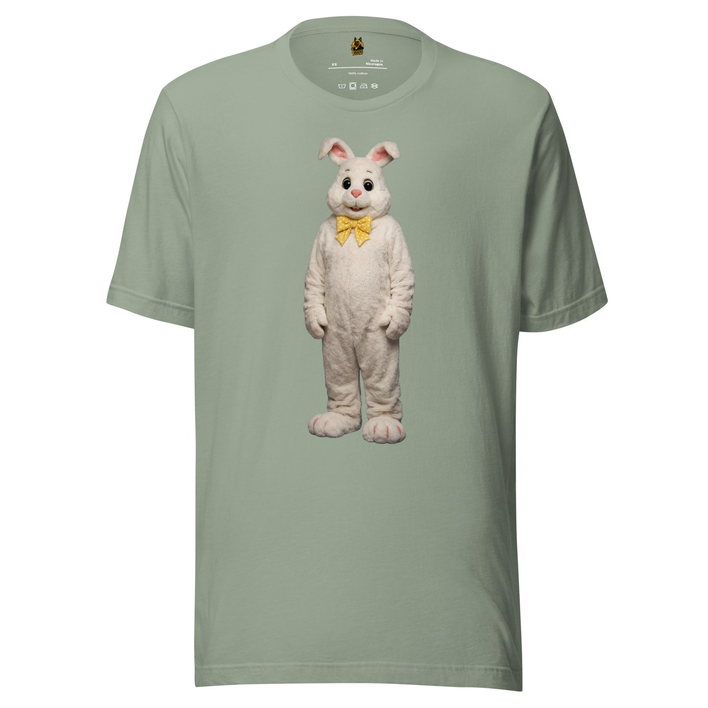 Sage unisex t-shirt with a cartoon bunny character – Boozie Adams