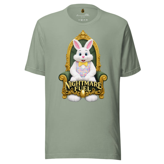 Sage unisex t-shirt with a mall bunny and 'Nightmare Fuel' text – Boozie Adams