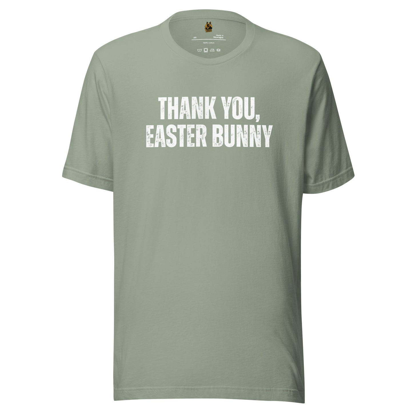 Sage unisex t-shirt with 'Thank You, Easter Bunny' text – Boozie Adams