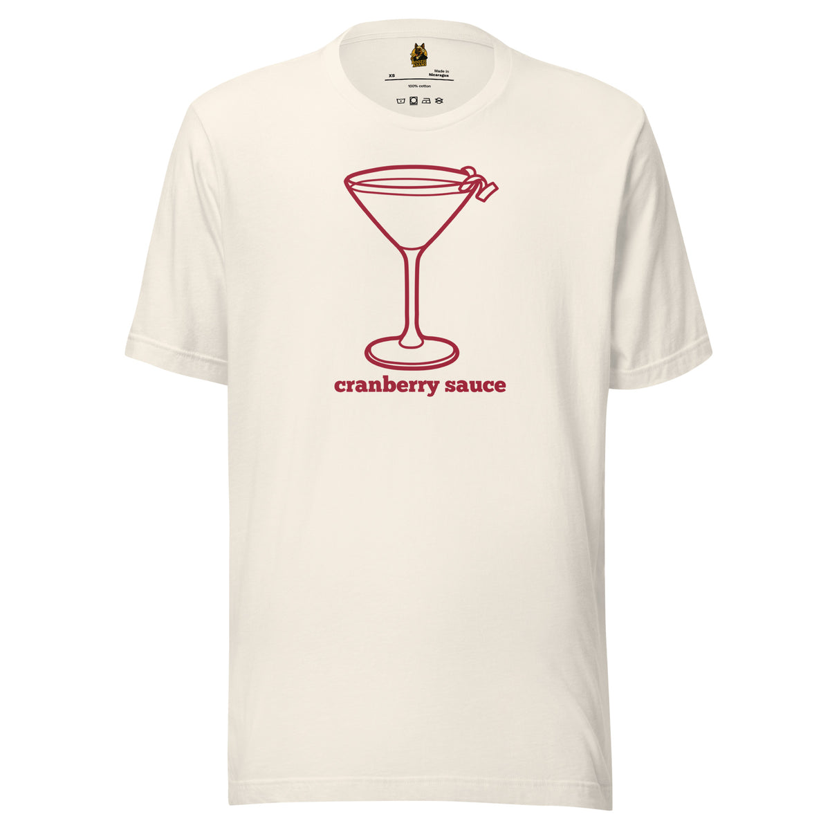 Vintage white unisex t-shirt with red martini graphic and 'cranberry sauce' text – Boozie Adams