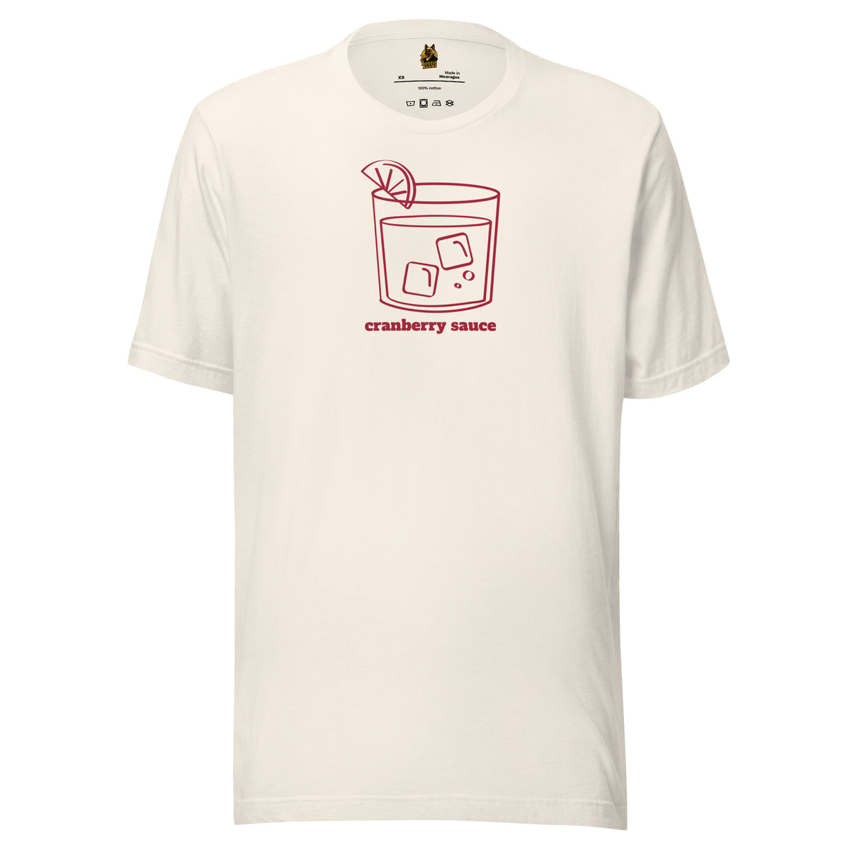 Vintage white unisex t-shirt with graphic of cocktail glass and text 'cranberry sauce' – Boozie Adams